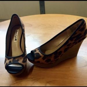 Leopard Wedge Peep Toes!